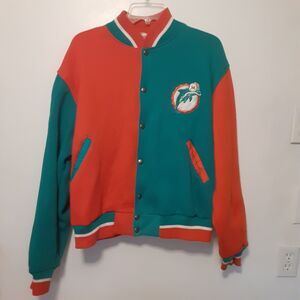 Vtg Miami Dolphins The Game Adult Mens L Varsity Jacket NFL Football